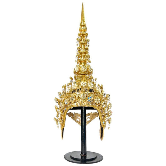 Thai Crown Dancer Headdress (Chada Gold Ceremonial) – Traditional Thai Dance Costume Accessory by UNCLEJUM