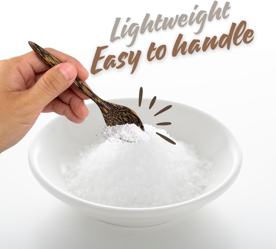 Handmade Wooden Coffee Tea & Spice Spoons – Set of 10 Palm Wood Mini Spoons | Rustic Natural Utensils for Kitchen, Café, or Gift Set