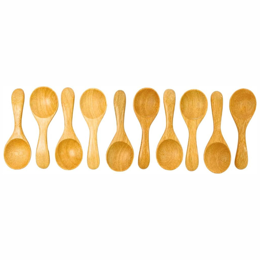 Natural Wooden Mini Spoons 3” (Set of 10) – Handmade Small Wooden Utensils for Sugar, Salt, Seasoning & Condiments | UNCLEJUM
