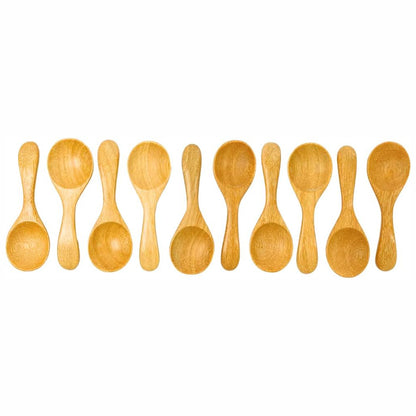 Natural Wooden Mini Spoons 3” (Set of 10) – Handmade Small Wooden Utensils for Sugar, Salt, Seasoning & Condiments | UNCLEJUM