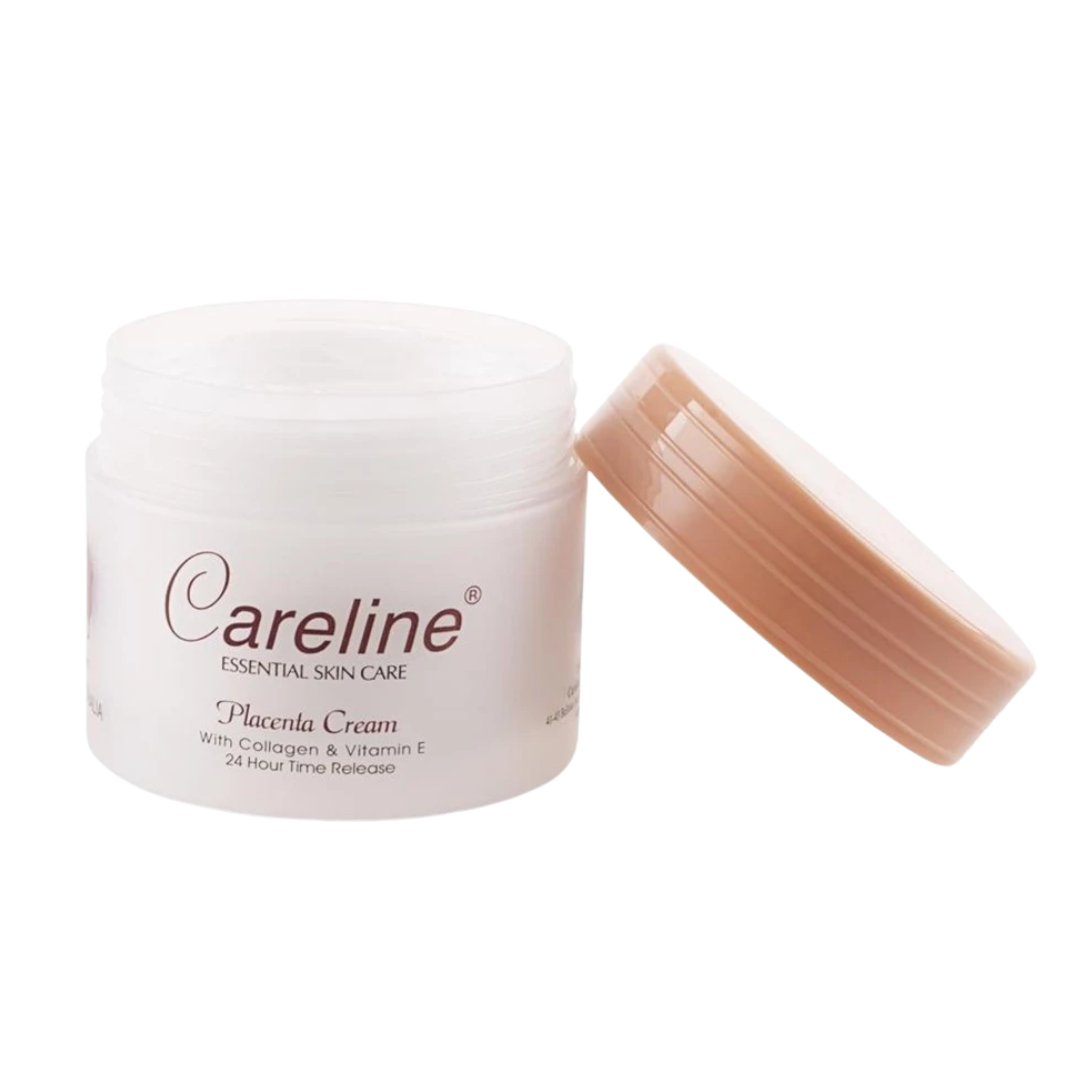 Careline Placenta Cream 100ml – 24 Hour Time Release Face Moisturizer | Placenta Protein, Collagen &amp; Vitamin E | Hydrating Anti-Aging Facial Cream