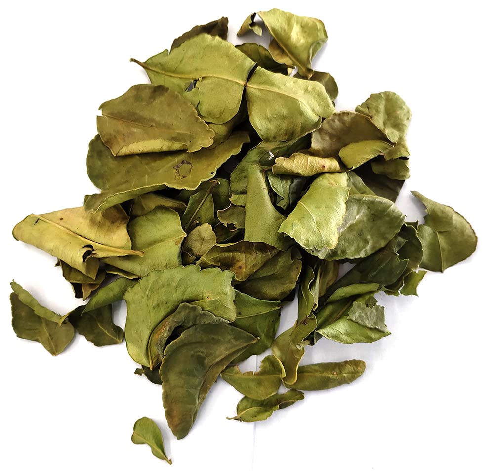 Natural Dried Kaffir Lime Leaves - Thai Makrood Fragrant Spice for Tom Yum Aroma, Curry & Asian Cooking