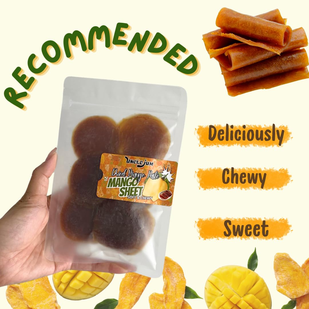 Thai Dried Mango Sheets – Soft &amp; Chewy Fruit Leather Snack