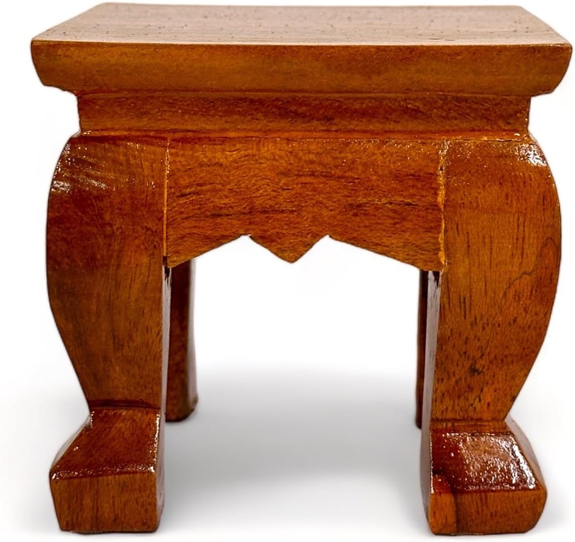Mini Thai Wood Table Square for Buddha Statue Sculpture Stand, Pedestal, Cozy Asian Decoration (4x4 inches)