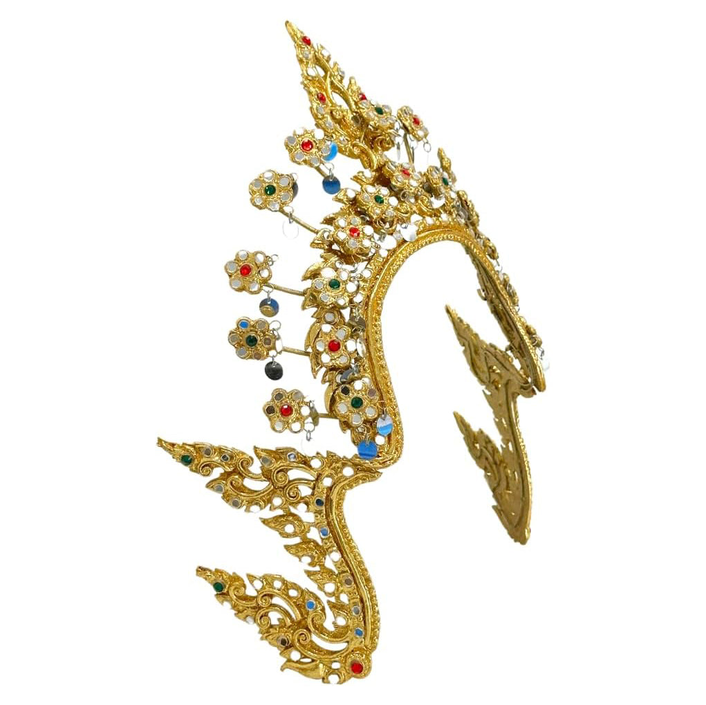 Thai Traditional Dance Headdress (Krabang-Na) – Ram-Thai Srivichai Dancer Mask Costume Accessory by UNCLEJUM