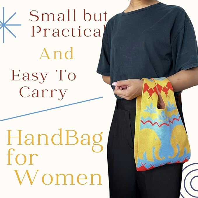 Handmade Thai Woven Shoulder Bag with Elephant Pattern – Boho Tote, Eco-Friendly, Everyday Purse, Festival &amp; Travel Gift