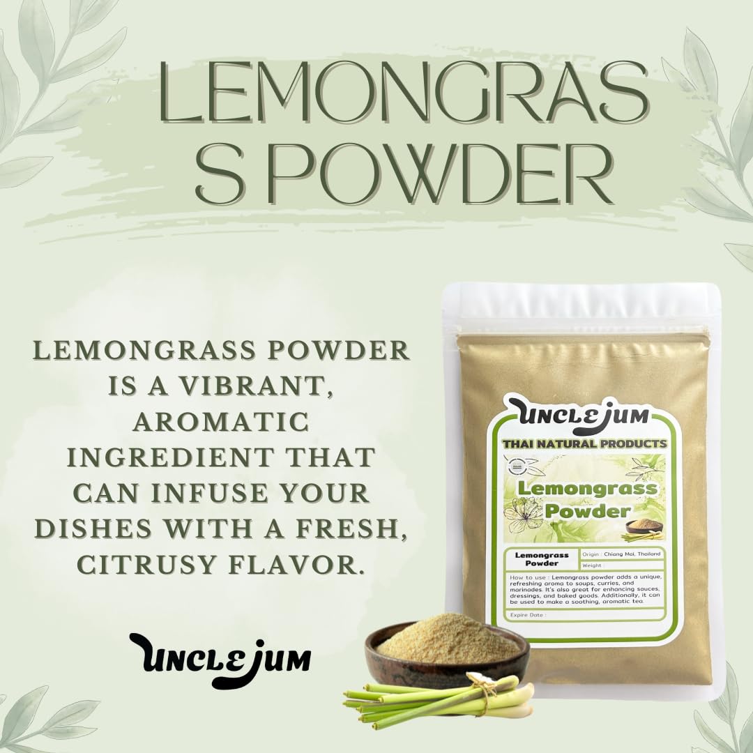 UNCLEJUM Thai Lemongrass Powder – Seasoning for Cooking & Tea (100g / 3.52oz)