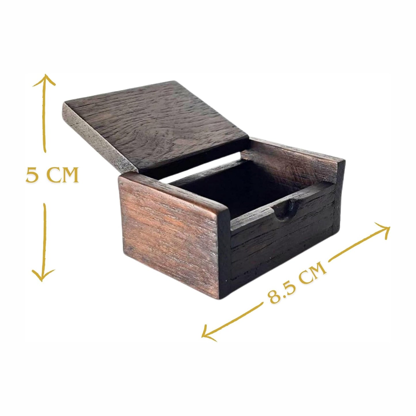 Vintage Thai Teak Wood Namcard Box – Handcrafted Elephant Carving (3.5")