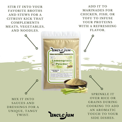 UNCLEJUM Thai Lemongrass Powder – Seasoning for Cooking & Tea (100g / 3.52oz)