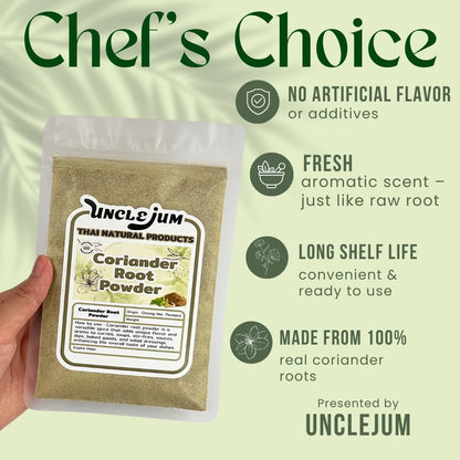 Thai Ground Coriander Root Powder – 100% Pure Coriander Root Spice | Authentic Thai Herb for Tom Yum, Curry Paste, Marinades & Asian Cooking | Product of Thailand