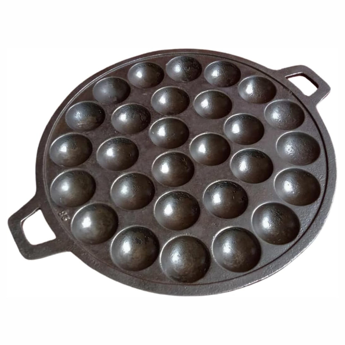 Kanom Krok Thai Coconut Pancake Pan / Takoyaki Maker – 28-Hole Cast Iron Pan (13")