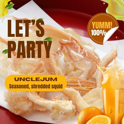 UNCLEJUM Dried Seasoned Shredded Squid (Butter Flavor) – 3.5 oz Snack