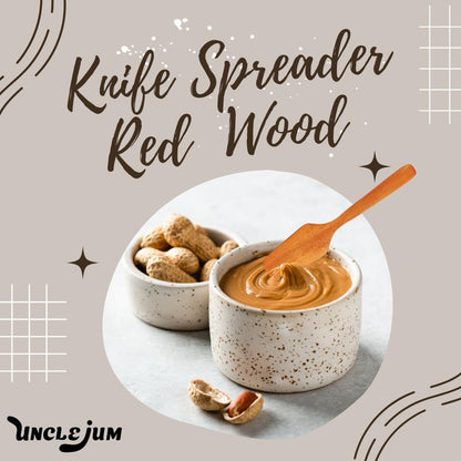 Red Wood Bread Spreader Knife – 6 Inch Small Spatula for Butter, Jam, and Bakery – Wooden Handle Stainless Blade Kitchen Tool