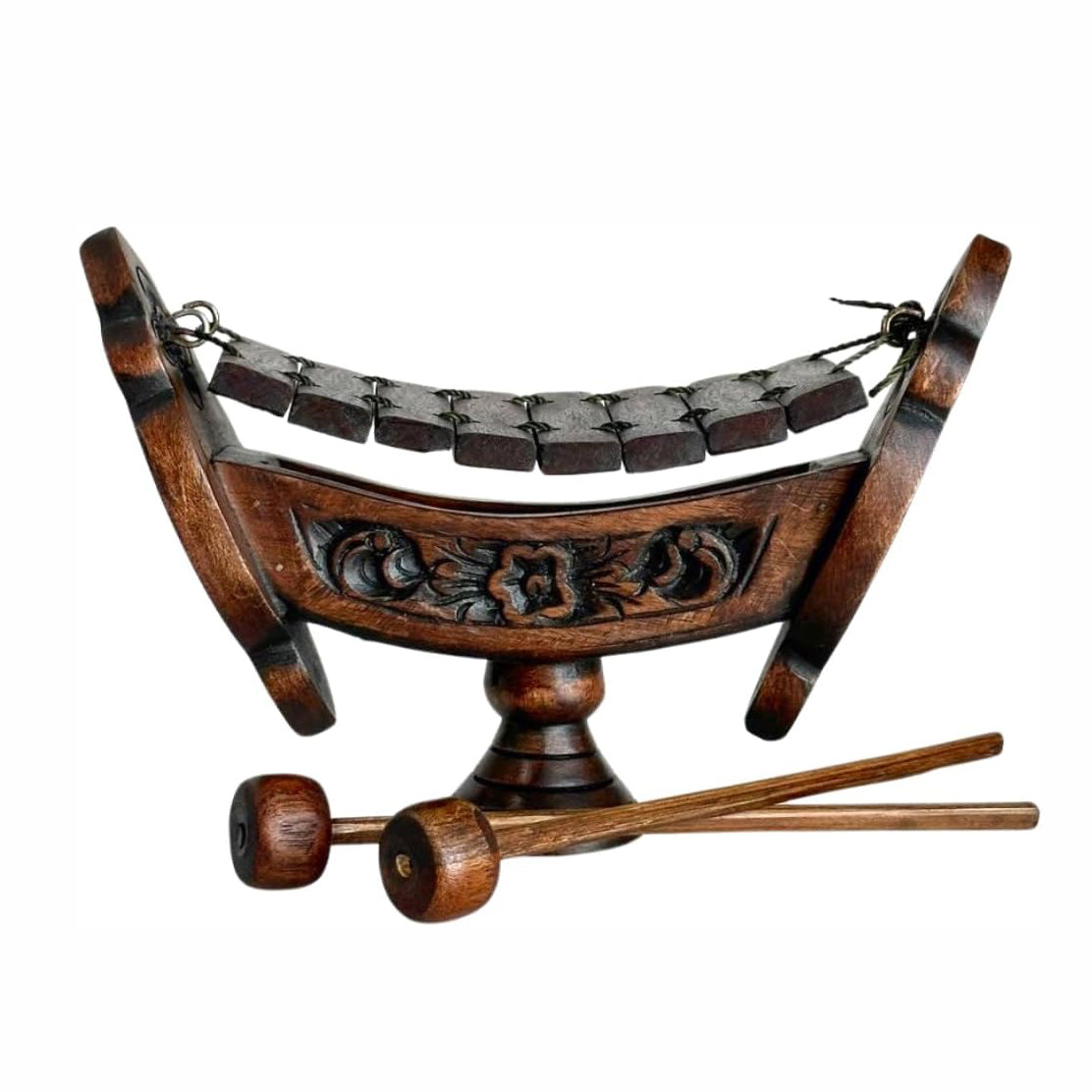 Thai Traditional Teakwood Xylophone – 8 Bar Notes, 16" Handmade Musical Instrument from Thailand