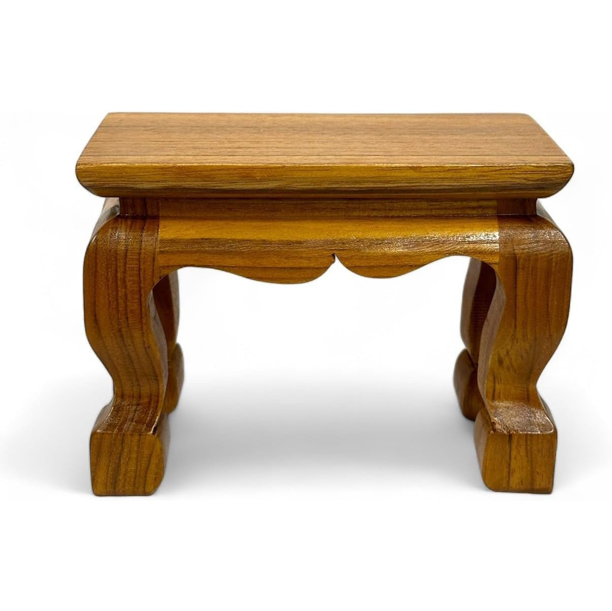Mini Thai Wood Table for Buddha Statue Sculpture Stand, Pedestal, Cozy Asian Decoration (3×6 inches)