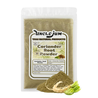 Thai Ground Coriander Root Powder – 100% Pure Coriander Root Spice | Authentic Thai Herb for Tom Yum, Curry Paste, Marinades & Asian Cooking | Product of Thailand