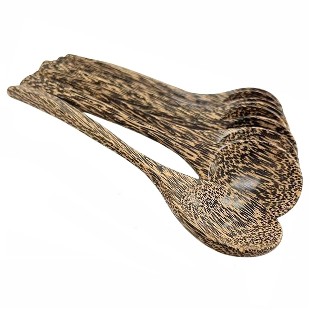 Palm Wood Soup Ladle 8.5” – Handcrafted Long Handle Wooden Spoon for Soup, Curry, Ice Cream & Dessert | UNCLEJUM