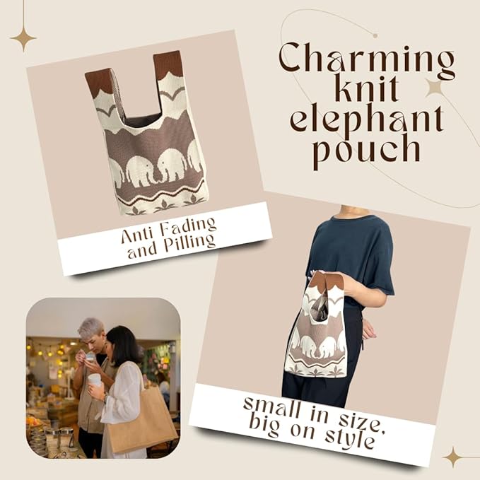 Handmade Thai Woven Shoulder Bag with Elephant Pattern – Boho Tote, Eco-Friendly, Everyday Purse, Festival &amp; Travel Gift