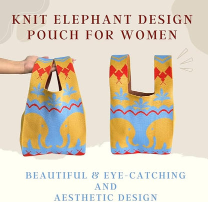 Handmade Thai Woven Shoulder Bag with Elephant Pattern – Boho Tote, Eco-Friendly, Everyday Purse, Festival &amp; Travel Gift