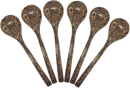 Palm Wood Soup Ladle 8.5” – Handcrafted Long Handle Wooden Spoon for Soup, Curry, Ice Cream & Dessert | UNCLEJUM