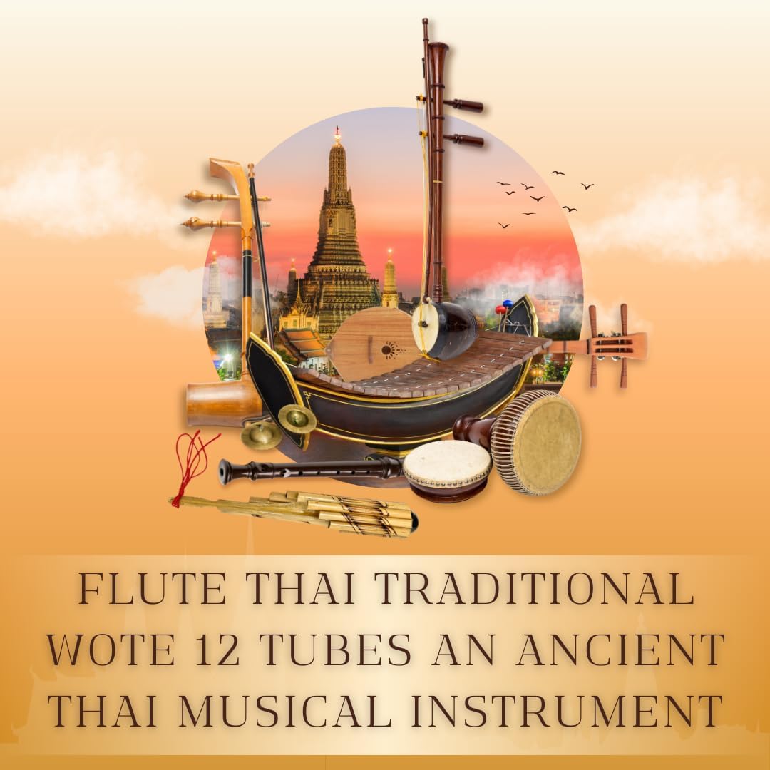 Bamboo Thai Traditional Instrument Wote – 12 Tubes Handcrafted Isarn Musical Art Gift