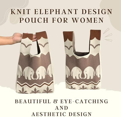 Handmade Thai Woven Shoulder Bag with Elephant Pattern – Boho Tote, Eco-Friendly, Everyday Purse, Festival &amp; Travel Gift