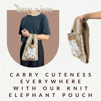 Handmade Thai Woven Shoulder Bag with Elephant Pattern – Boho Tote, Eco-Friendly, Everyday Purse, Festival &amp; Travel Gift