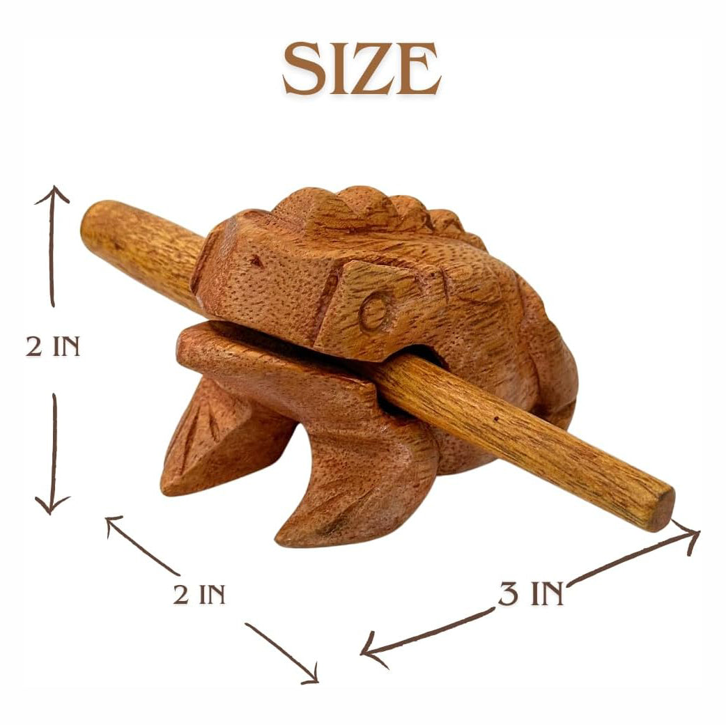Thai Wooden Carving Percussion Croaking Frog – Handmade Musical Instrument &amp; Home Décor