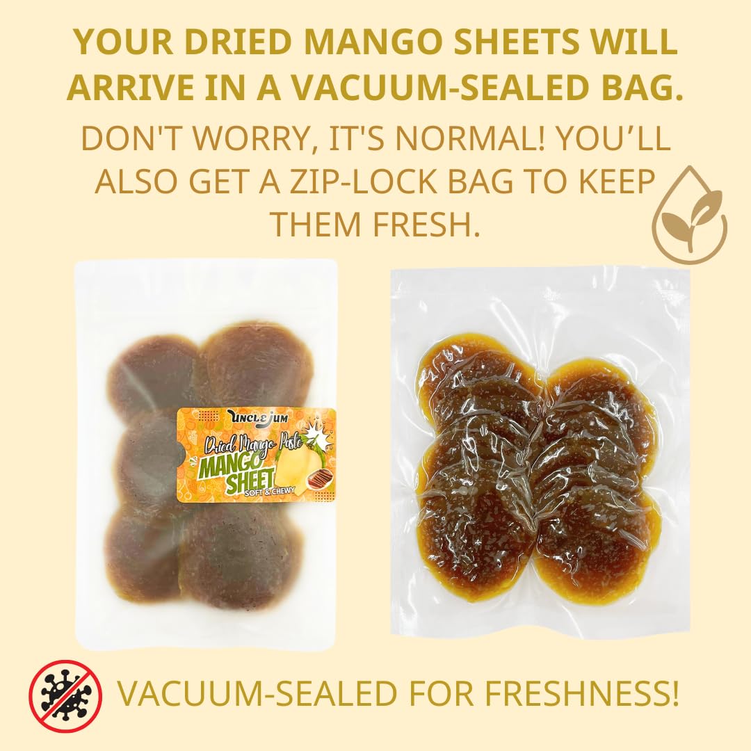 Thai Dried Mango Sheets – Soft &amp; Chewy Fruit Leather Snack
