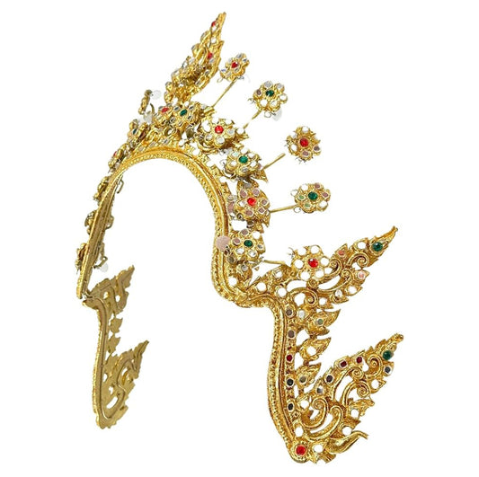 Thai Traditional Dance Headdress (Krabang-Na) – Ram-Thai Srivichai Dancer Mask Costume Accessory by UNCLEJUM