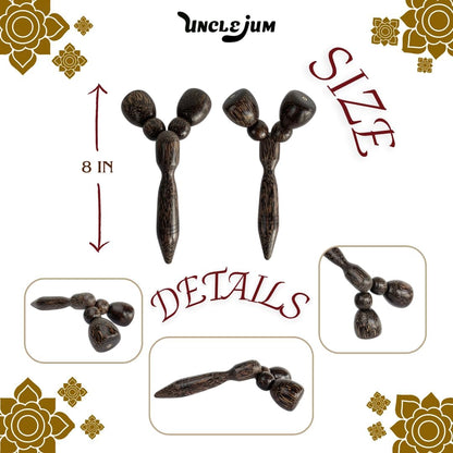 Thai Palm Wood Massage Roller – 8” Wooden Neck & Shoulder Relaxation Tool for Stress Relief