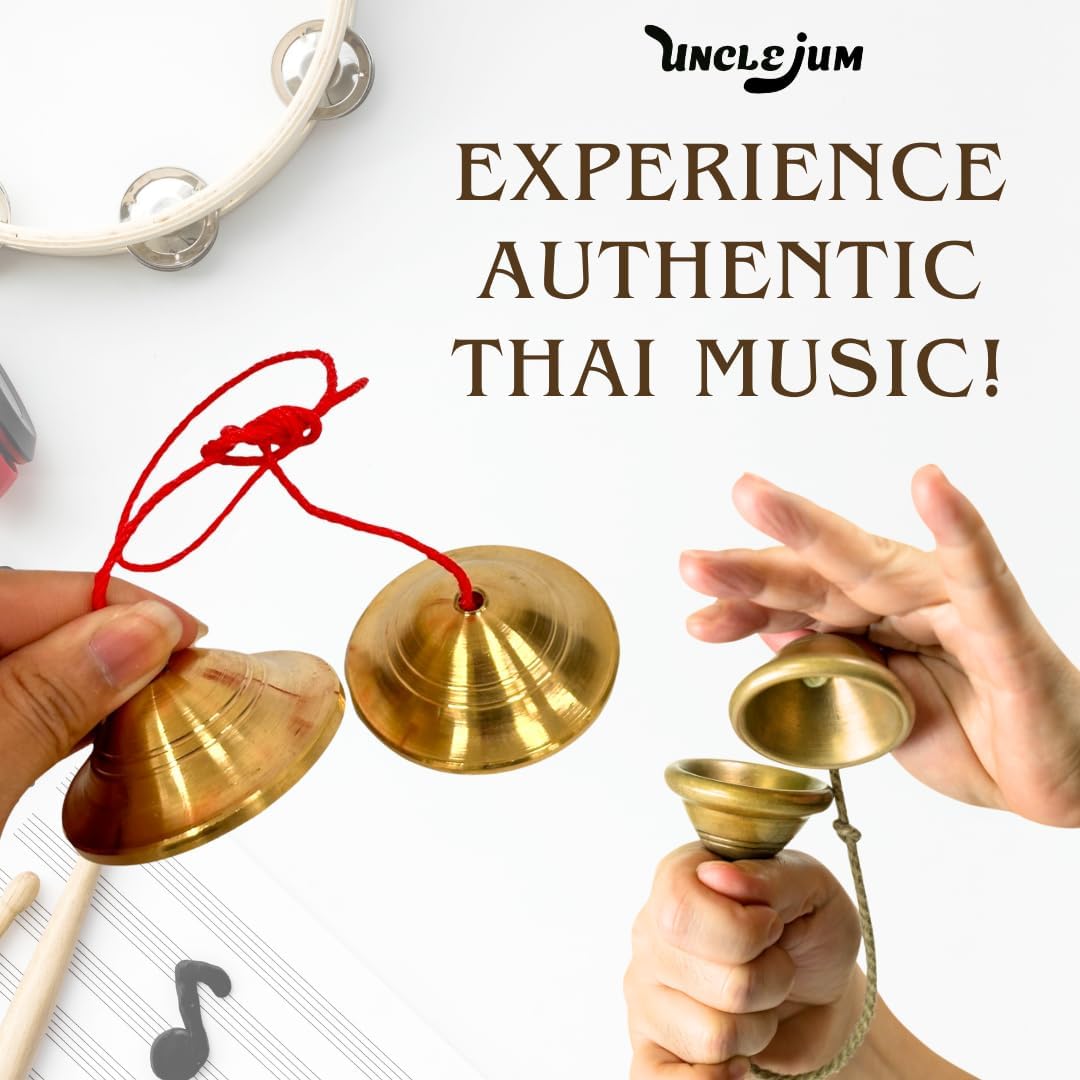 Thai Brass Cymbals – Handmade Traditional Thai Musical Instrument for Music and Dance