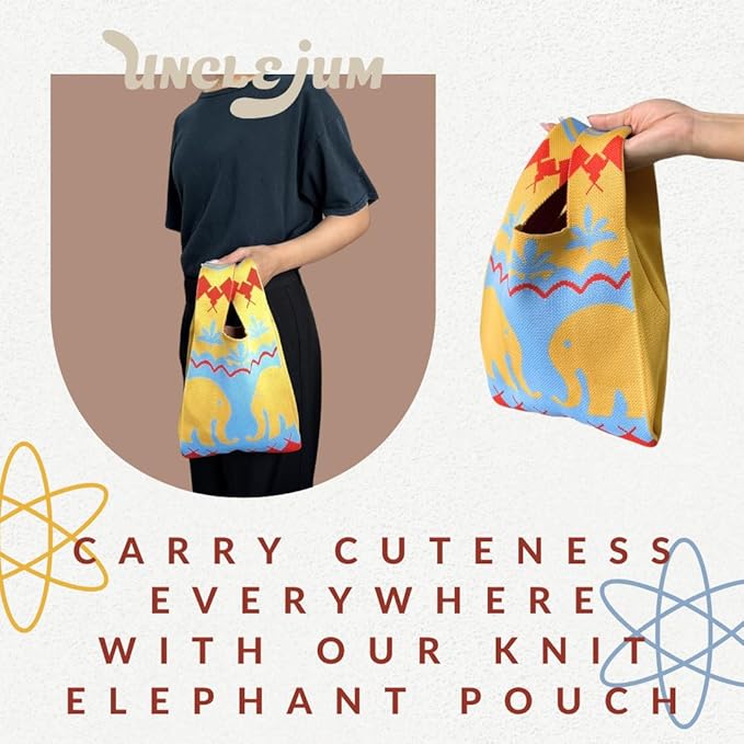 Handmade Thai Woven Shoulder Bag with Elephant Pattern – Boho Tote, Eco-Friendly, Everyday Purse, Festival &amp; Travel Gift