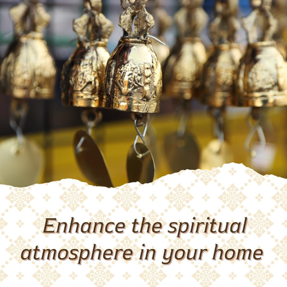 UNCLEJUM Handcrafted Thai Brass Temple Bell – 3-Inch Traditional Buddhist Hanging Bell for Meditation, Prayer, Home, Garden & Thai Decor