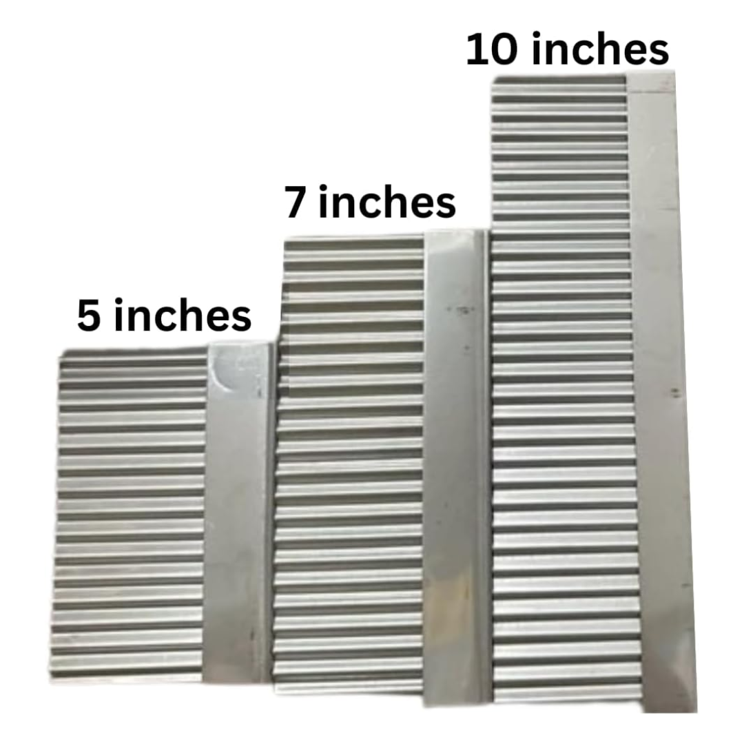 UNCLEJUM Thai Crinkle Cutter Serrated Knife – Stainless Steel Wavy Cutter for Agar Jelly, Grass Jelly, Khanom Chan, Vegetables & Decorative Food Slicing (5", 7", 10")