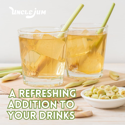 UNCLEJUM Thai Lemongrass Herbal Tea 100g – Premium Loose Leaf Dried Lemongrass | Detox, Digestive Support &amp; Caffeine-Free Herbal Tea | Product of Thailand