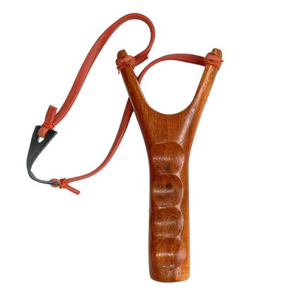 Traditional Thai Wooden Slingshot Catapult – Handmade Red Wood 7.5 in Handheld Outdoor Toy & Collectible