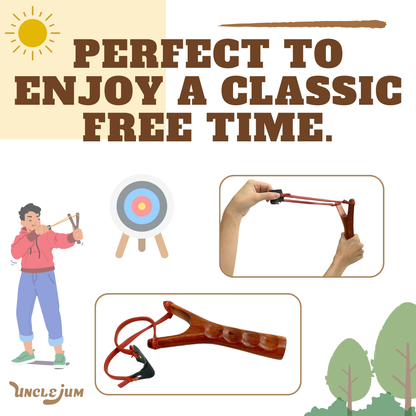 Traditional Thai Wooden Slingshot Catapult – Handmade Red Wood 7.5 in Handheld Outdoor Toy & Collectible