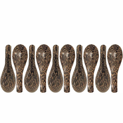 2,6,10 PCS Asian Wooden Soup Spoons – Lightweight 6-inch Natural Wood Table Spoons for Ramen, Rice & Everyday Dining Set