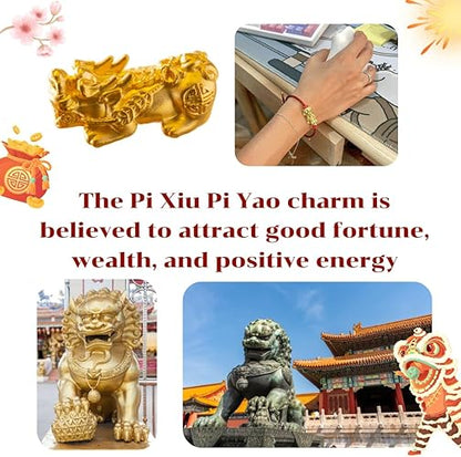 Pi Xiu Pi Yao Gold Plated Bracelet – Unisex Steel Rope Couple Bracelet with Adjustable Metal Buckle | Lucky Wealth Charm Jewelry
