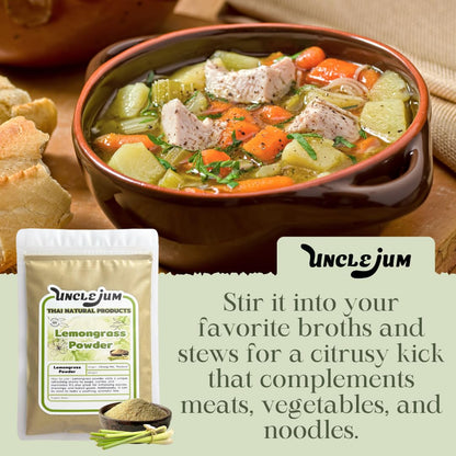 UNCLEJUM Thai Lemongrass Powder – Seasoning for Cooking & Tea (100g / 3.52oz)