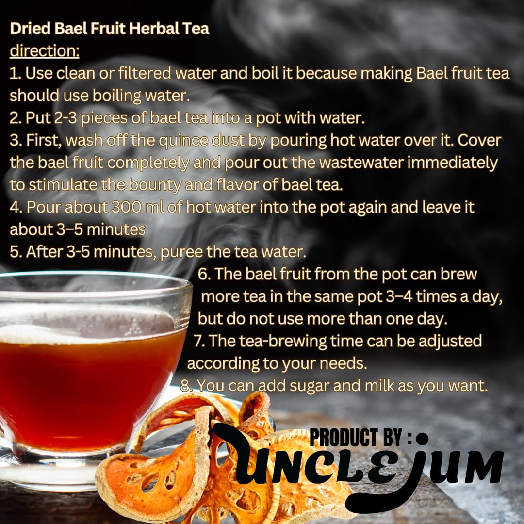 UNCLEJUM Bael Fruit Tea – Thai Herbal Gourmet Loose Tea (Fruity Aroma, Caffeine-Free)