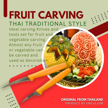 Thai Fruit Carving Knives Set: Handmade Stainless Steel Food Art Tools