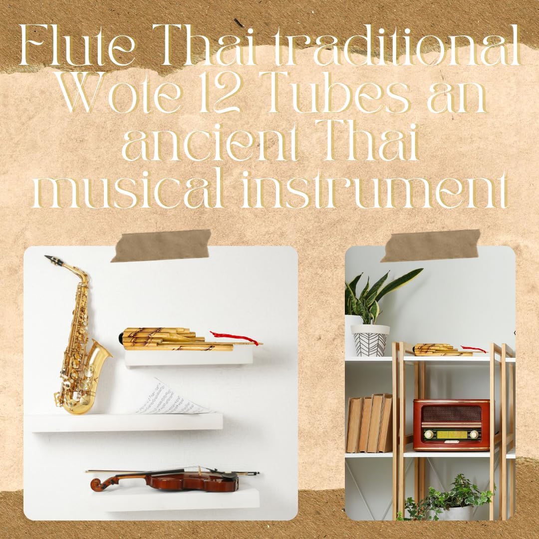 Bamboo Thai Traditional Instrument Wote – 12 Tubes Handcrafted Isarn Musical Art Gift