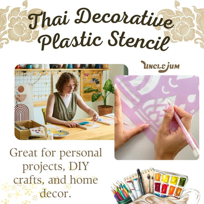 Set 3 Traditional Thai Pattern Template for Painting, Drawing, and DIY Craft Projects