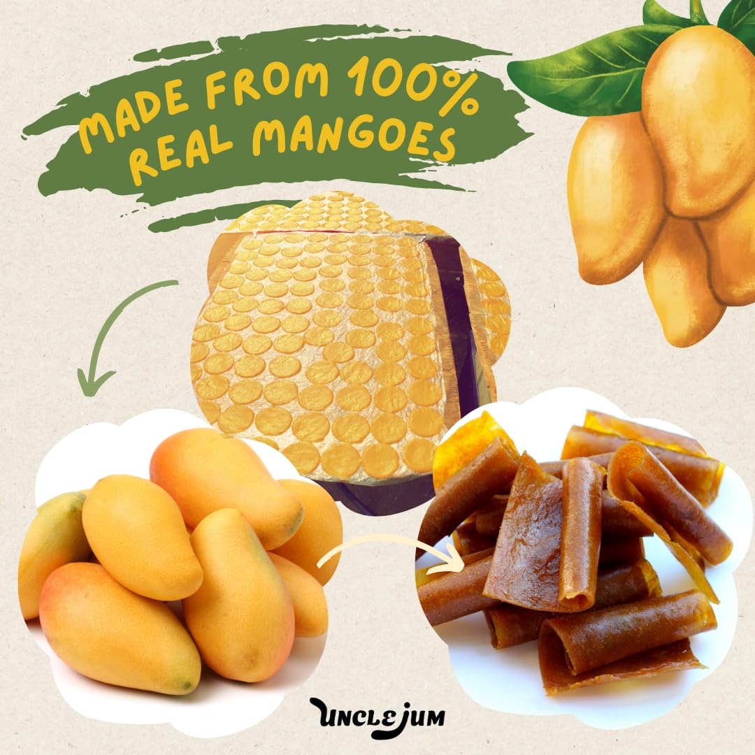 Thai Dried Mango Sheets – Soft &amp; Chewy Fruit Leather Snack