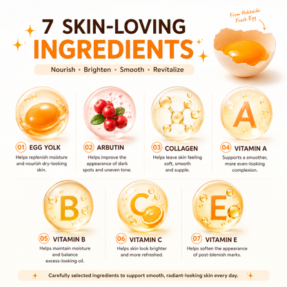 Smooto Egg Collagen White Serum – Hokkaido Egg Yolk, Arbutin & Collagen Brightening Facial Serum – 10g × 3 Packs