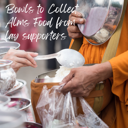 Thai Buddhist Monk’s Begging Bowls – Stainless Steel Alms Set from Thailand