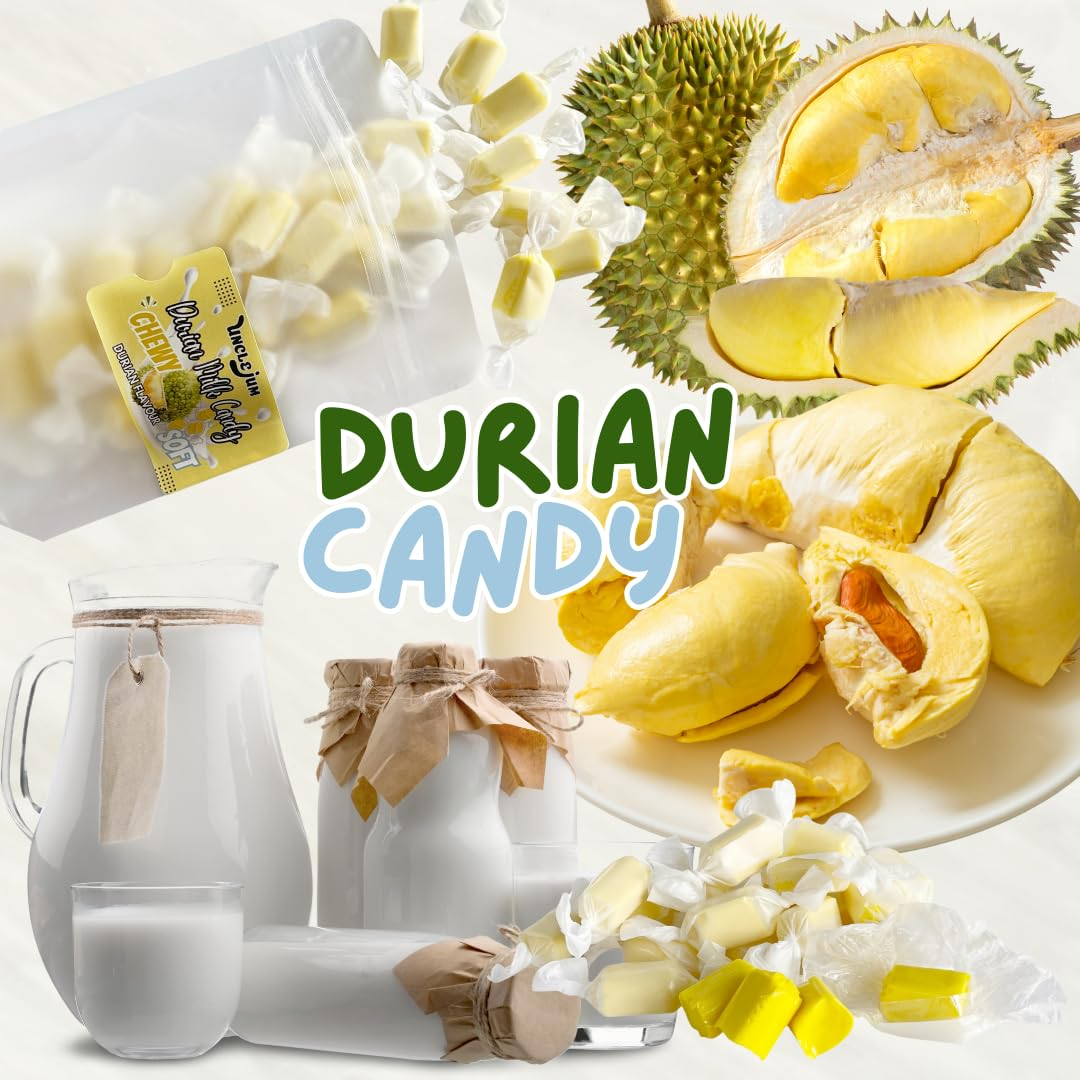 Thai Durian Milk Candy 110g – Soft & Chewy Milk Toffee with Real Durian, Creamy Tropical Candy, Authentic Thai Sweet Snack