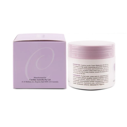 Careline Lanolin Cream 100ml – 24 Hour Time Release Face Moisturizer | Lanolin, Grape Seed Oil, Squalane & Vitamin E | Hydrating Anti-Aging Facial Cream